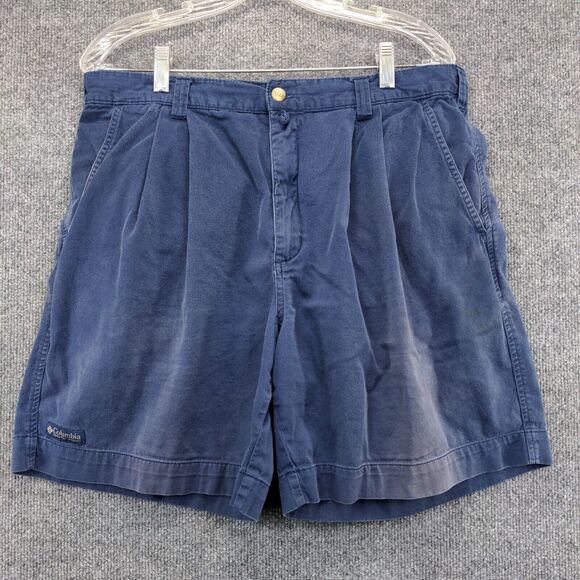 Columbia Mens Chino Shorts Blue Size 36 Slash Pockets Cotton - Picture 2 of 14